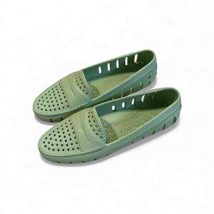 Floafers Perforated Loafers in Light Green